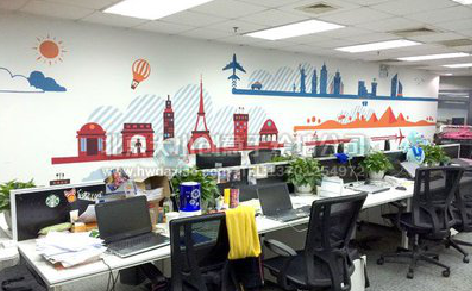 荥阳教你设计办公室墙绘的方法。